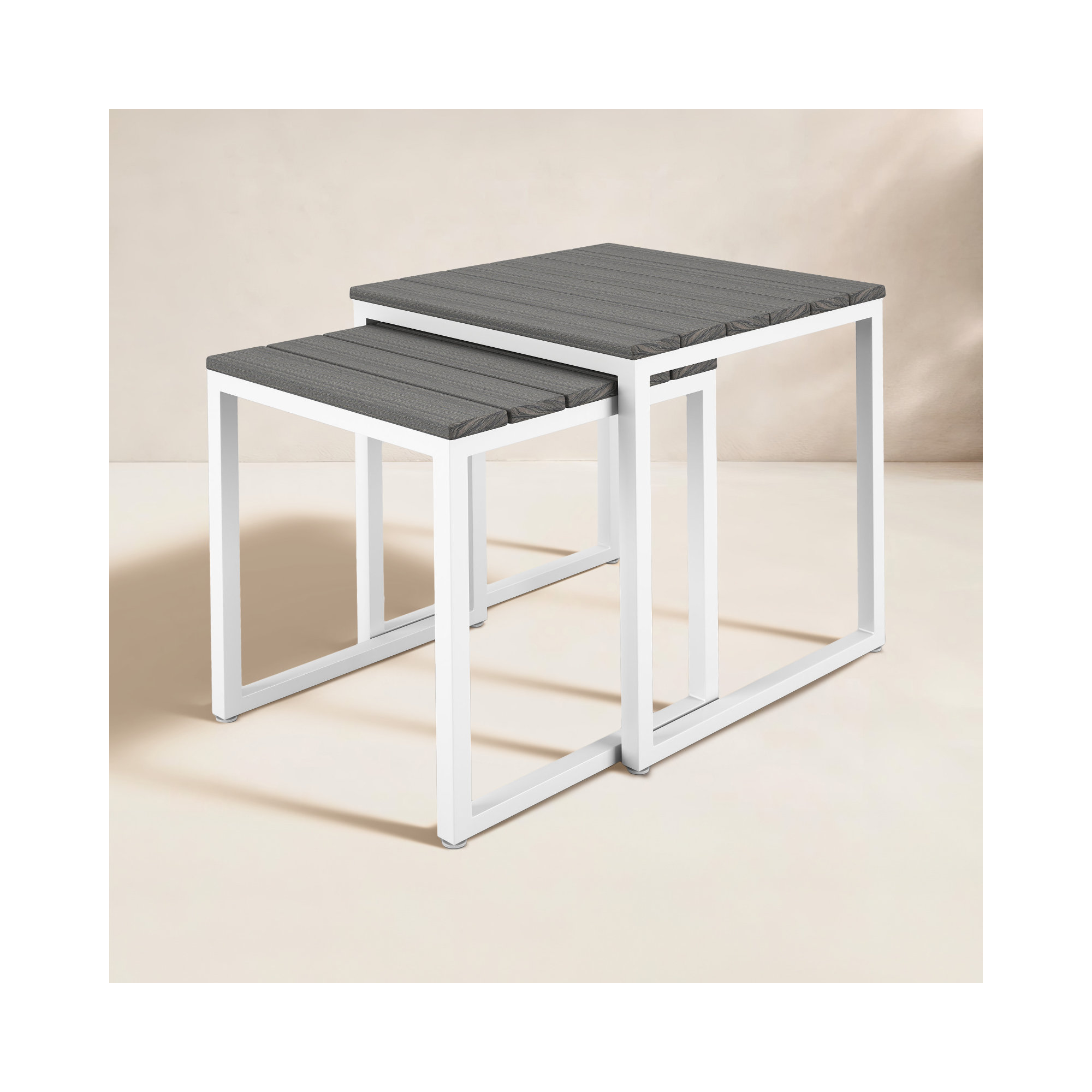 Nseting Outdoor Patio Side Table, Gray