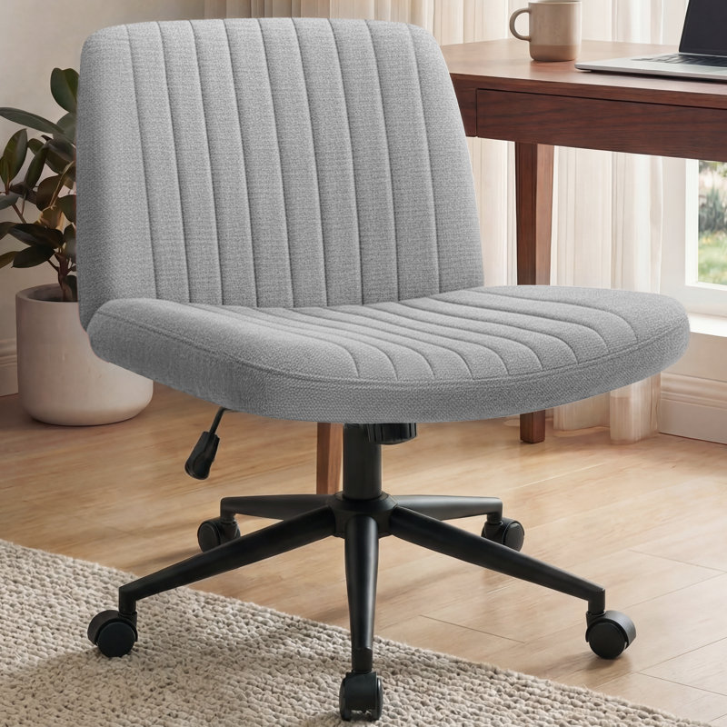 Chaise de bureau Keyri Criss, Gris, Double roue, Tissu