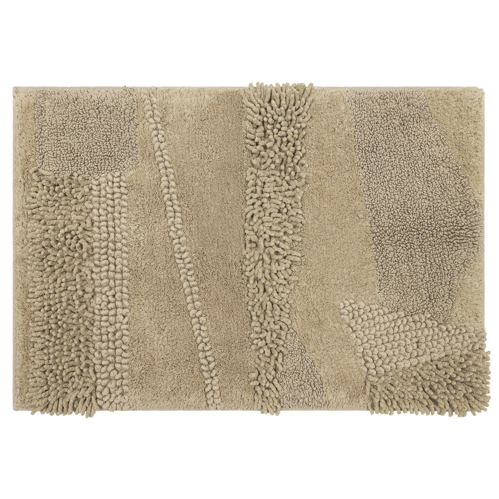 Laverne Cotton Bath Rug, 27" W x 45" L, Taupe