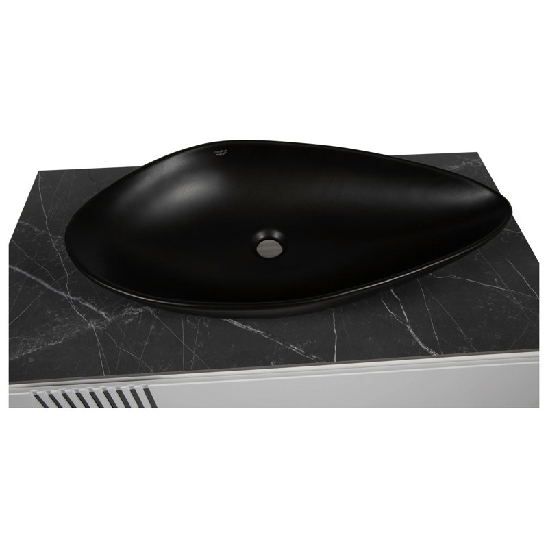 Meuble-lavabo simple avec plateau 39,44 po, Blanc mat