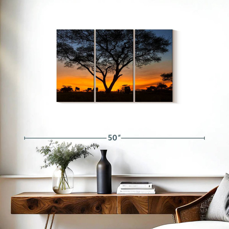 Coucher de soleil safari, H 20 po x l 33 po