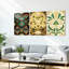 Ensemble de 3 tableaux sur toile à motifs floraux Art déco pour la décoration du salon et de la chambre-340958333