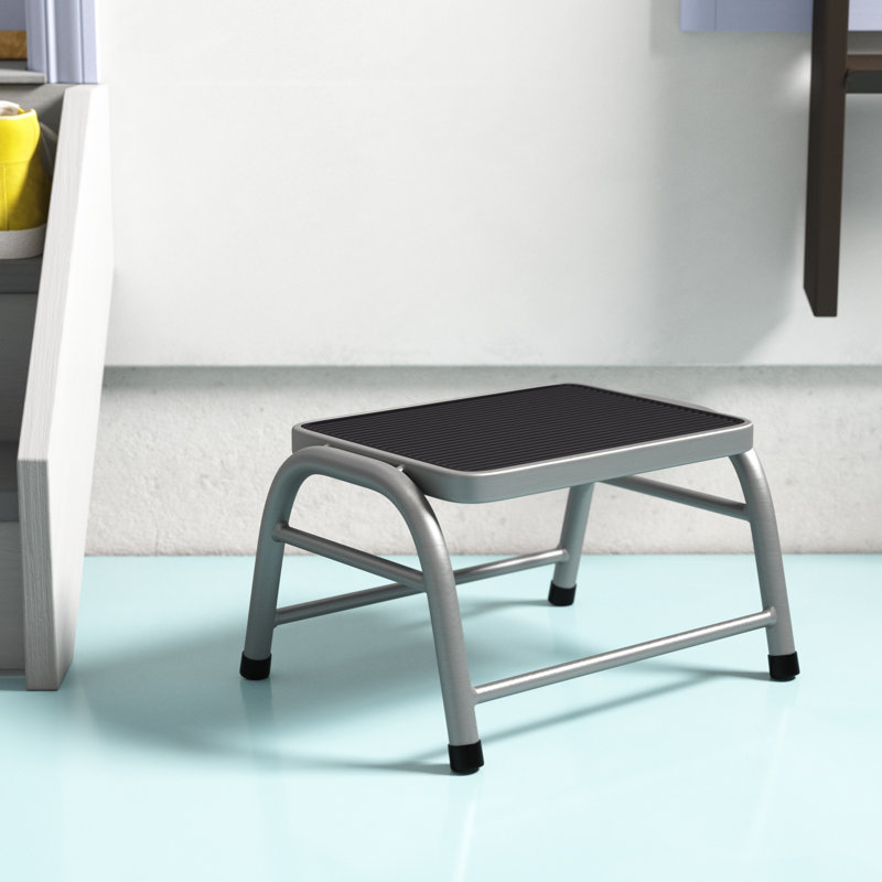 1 - Step Steel Lightweight Step Stool, Silver