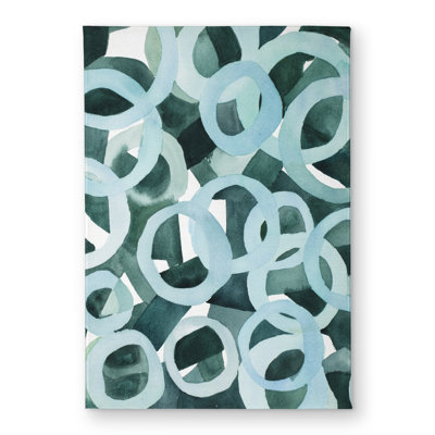 Abstract Rings - Neo Mint Indoor/Outdoor Door Mat | Home Decor
