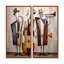 «Abstract Jazz Band In New York City», reproduction d'art sur toile, art mural rétro brun, 2 pièces