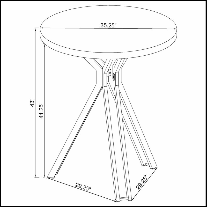 Table bistro ronde de 35 po de hauteur Edgerton