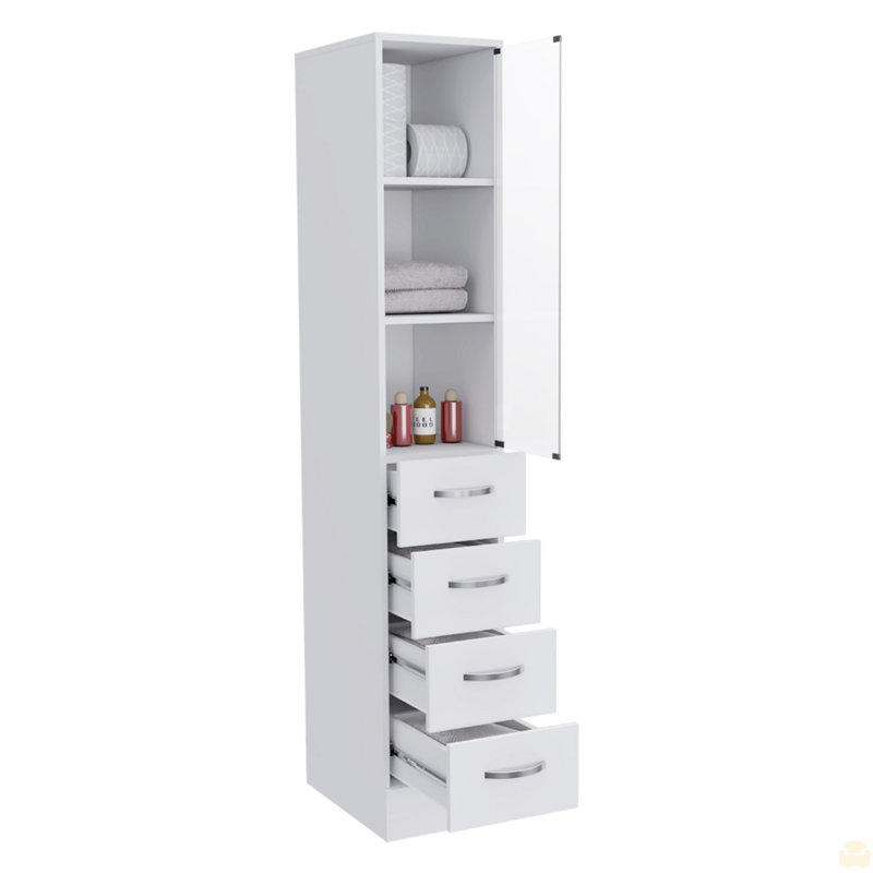 Linen Cabinet Artic, Three Shelves, Single Door