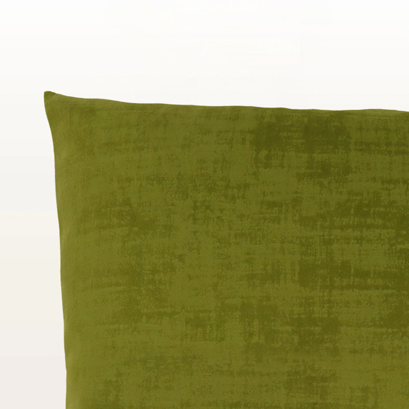Coussin décoratif, 18 po, texture velours, insert en polyester, vert lime