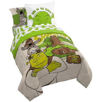 Ensemble de lit simple avec taie décorative Shrek Swamp Life