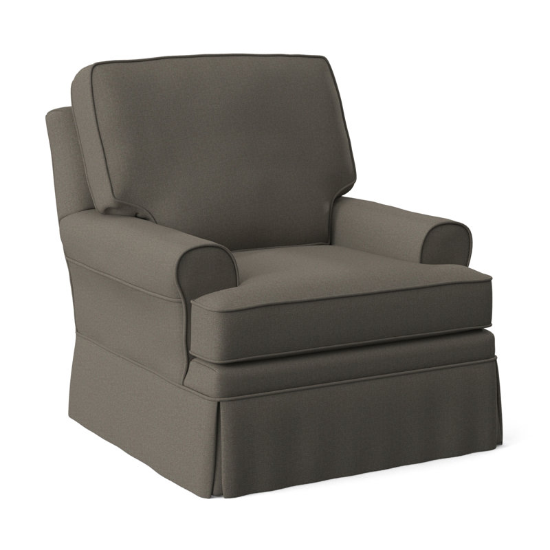Belmont Upholstered Swivel Armchair, Gray Sugar Performance; 0863-84