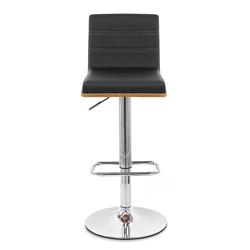 Swivel Upholstered Adjustable Height Counter Stool, Black