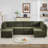Sayers Modern Modular Sectional with Corduroy Fabric and Pet-Friendly Durability-117441677