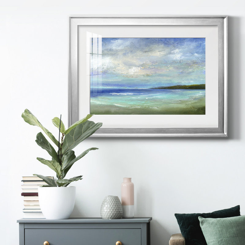 «Island Inlet», reproduction encadrée de qualité supérieure - prête à être accrochée, H 30,5 po x l 42,5 po x P 1 po, Argent