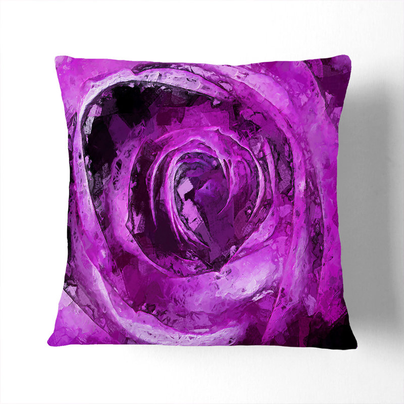 Floral Square Cushion, 55cm H x 55cm W x 20cm D, White
