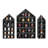 House-Shaped Wooden Shadow Cubby Box Display Shelf Organizer Storage Shadow Box For Mini Figures, Set Of 3, 10 W X 2 1/4 D X 15 H In, Black Colour