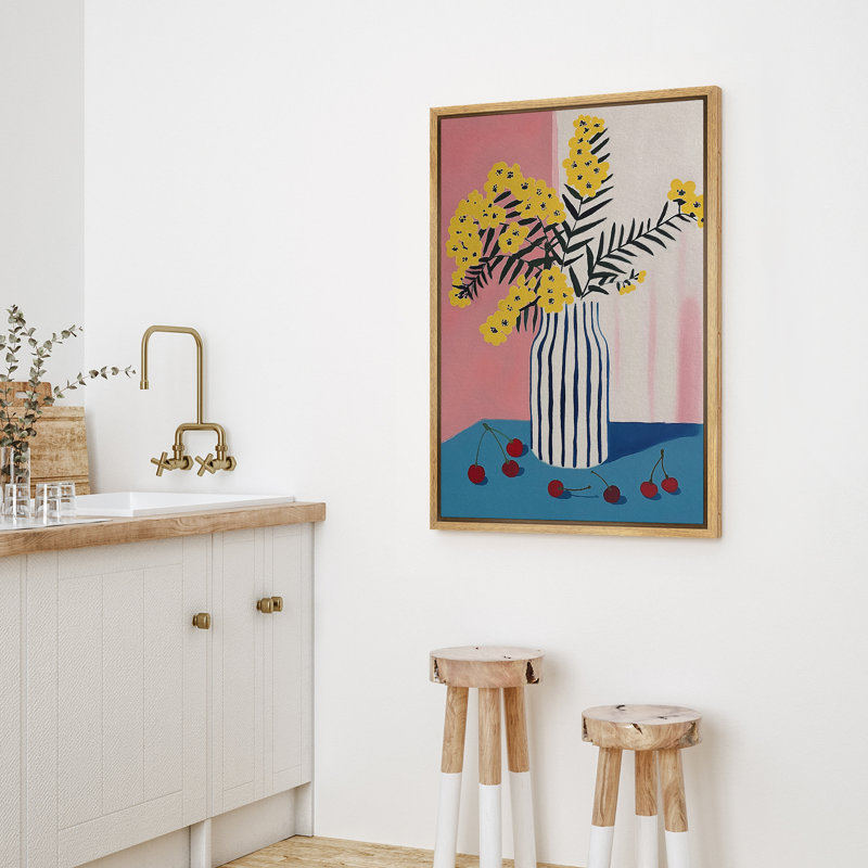 «Bright Abstract Still Life», reproduction d'art sur toile encadrée pour chambre à coucher, H 24 po x l 16 po, Naturel