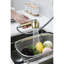 Robinet de lavabo extractible simple à fonction de jet double en acier inoxydable doré, buse haute rotative à 360 °, débit d'eau et température facile, conception rouille avec acier inoxydable pour la lessive, rotation de la buse,