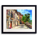 Colorful Village Street Print by Denise Dundon