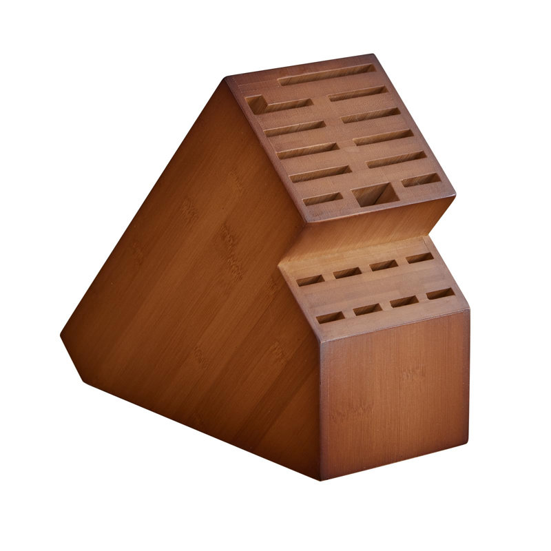 Large Brown Bamboo 20-Slot Universal Knife Block