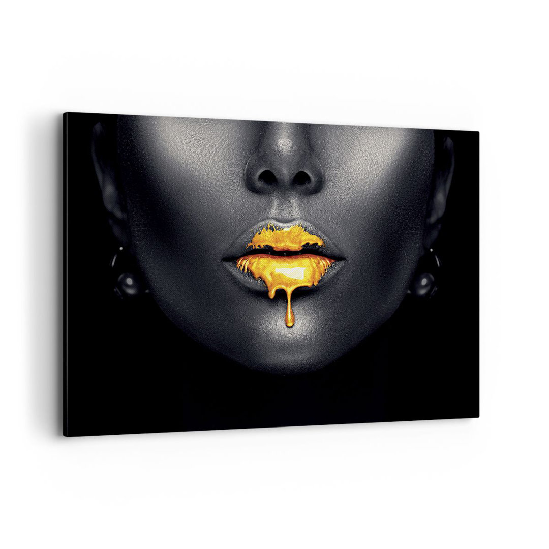 Leinwandbild Gold Mouth Black