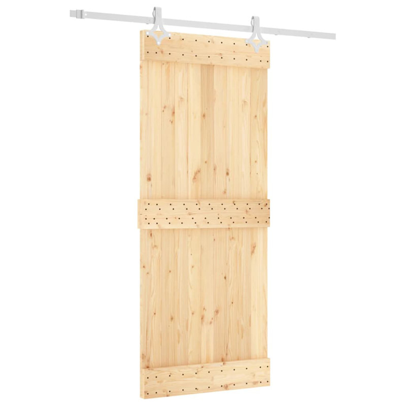 Porte coulissante avec quincaillerie Vidaxl, 33,5 po x 82,7 po, Noir/naturel