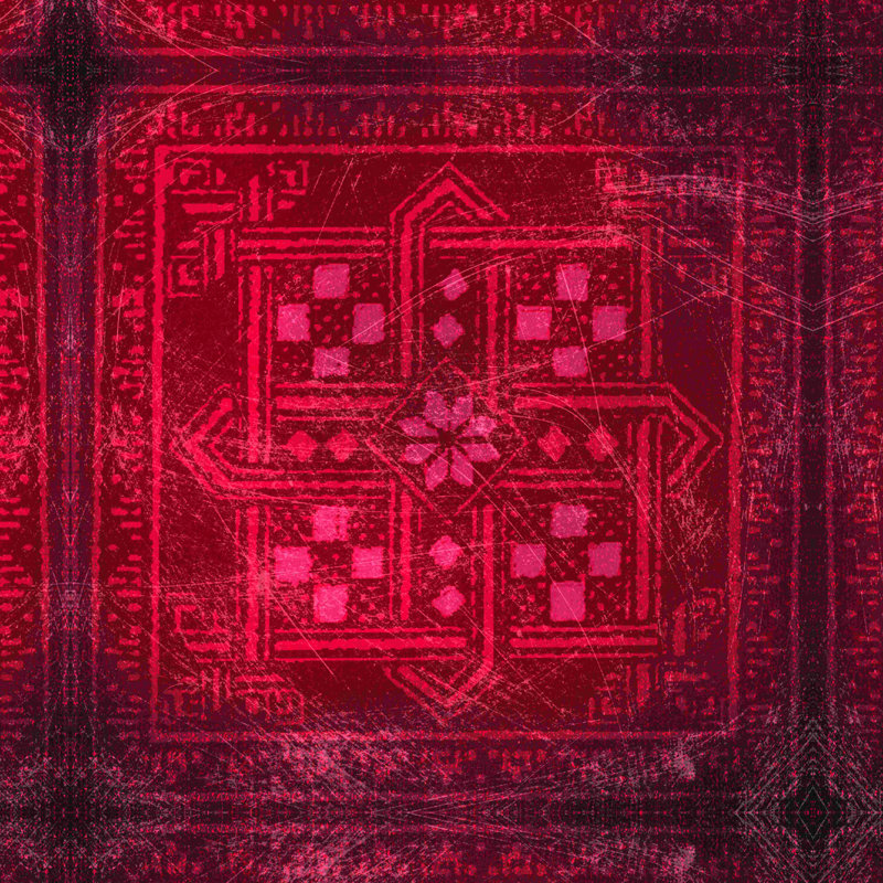 «Old Crimson Textile Element 6», impression sur toile tendue, H 12 po x l 12 po