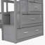 Lit superposé double au-dessus de simple et simple, lit superposé triple en bois avec tiroirs et garde-corps (gris)-797984139