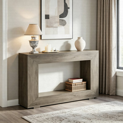 47" Farmhouse Console Table, Industrial Entryway Accent Table, Rustic Sofa Table For Living Room & Entrance