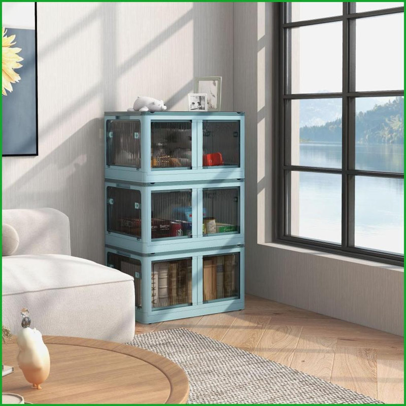 Bacs de rangement: HOMcom 3 empilables avec couvercles, roues, pliable 18 gal | Blanc | Plastique, Blanc