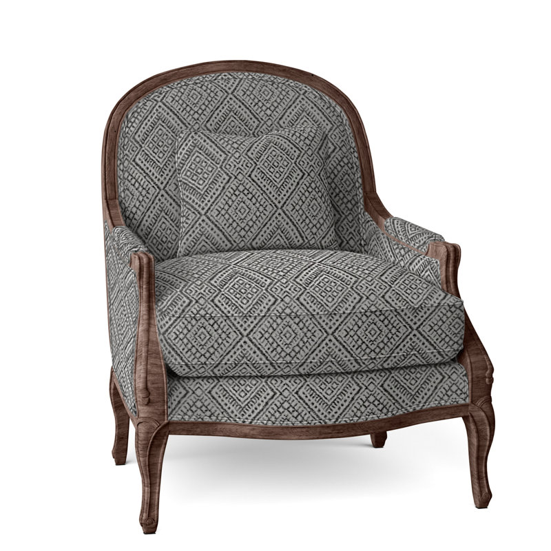 Adair Upholstered Armchair, Walnut, Perigold Iguazu Noir