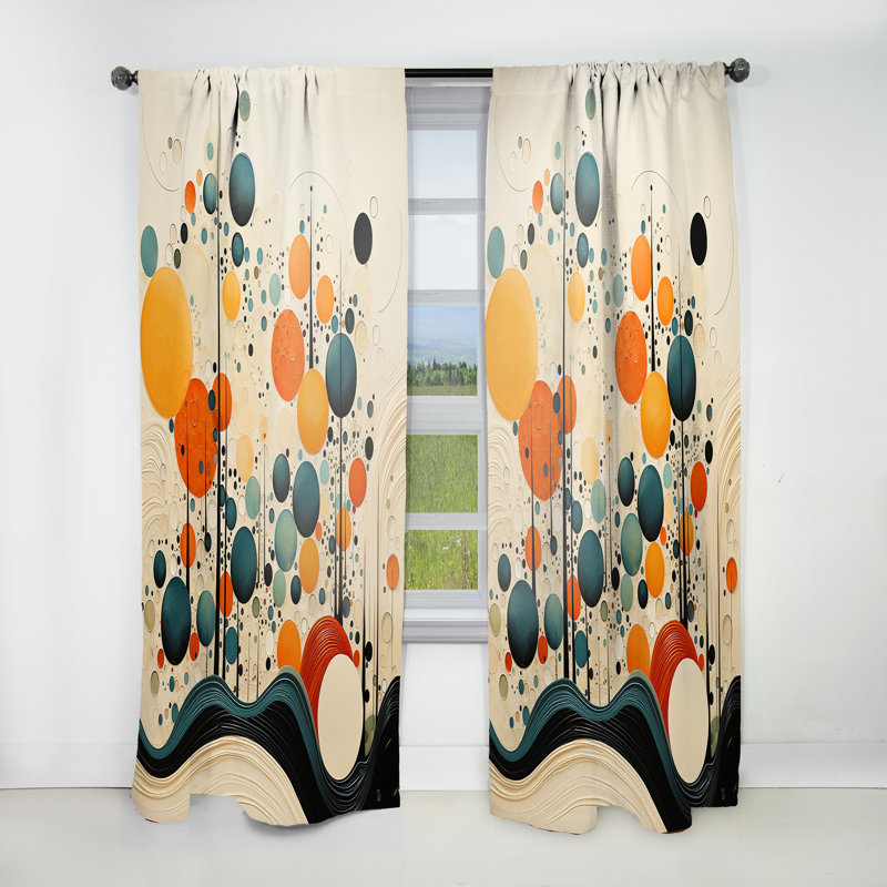 Rideau orange obscurcissant orange Mid Century Organic Harmony II - Mid-Century, L 52 po x L 63 po