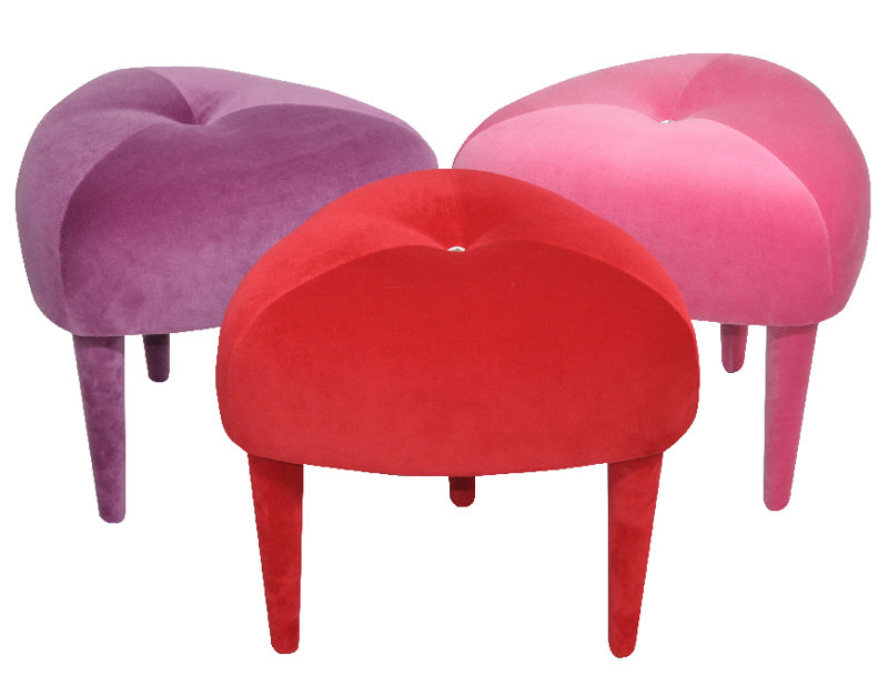 Solid + Manufactured Wood Accent Stool, Red