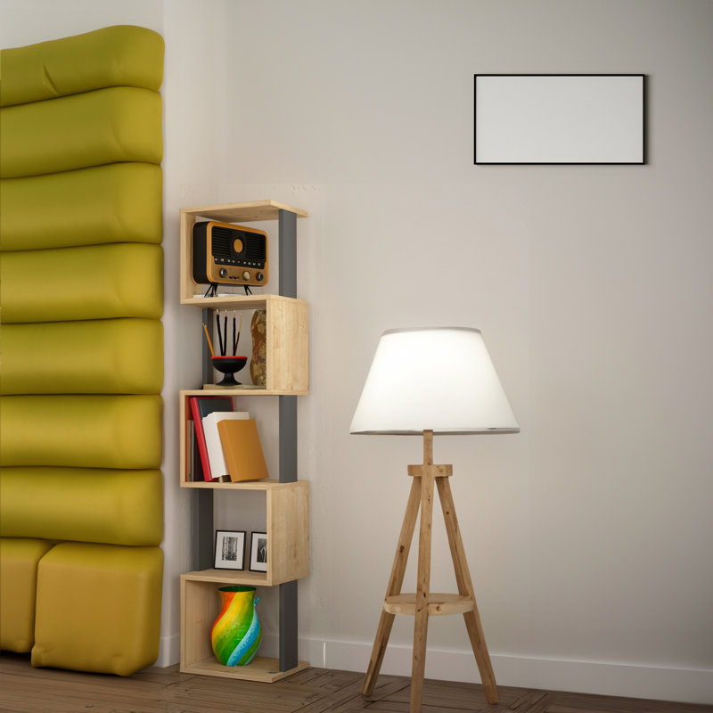 Bibliothèque Chunchula H 63,27 "x l 13,75", Brun / gris
