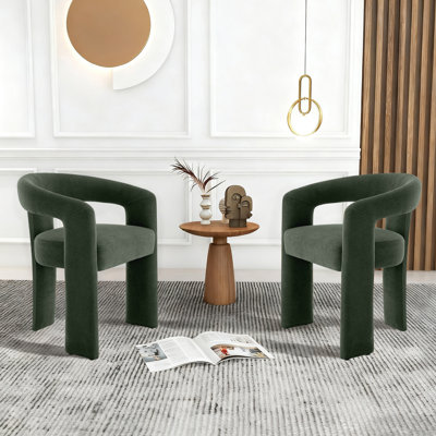 Chaises de salle à manger modernes et ergonomiques en velours avec structure en bois et métal, ensemble de 2 entièrement pré-assemblé