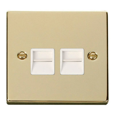 Polished Brass Master Telephone Twin Socket