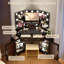 Dressing Table with Motion Sensor 3-colour lighting, Charging Socket, Storage Drawers and Stool-1586254830