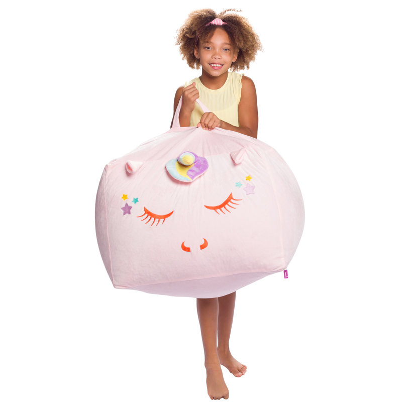 Petit fauteuil à billes Cozy Animal, H 19 po x l 24 po x P 24 po, Mélange de polyester teinture à nœud unicorne