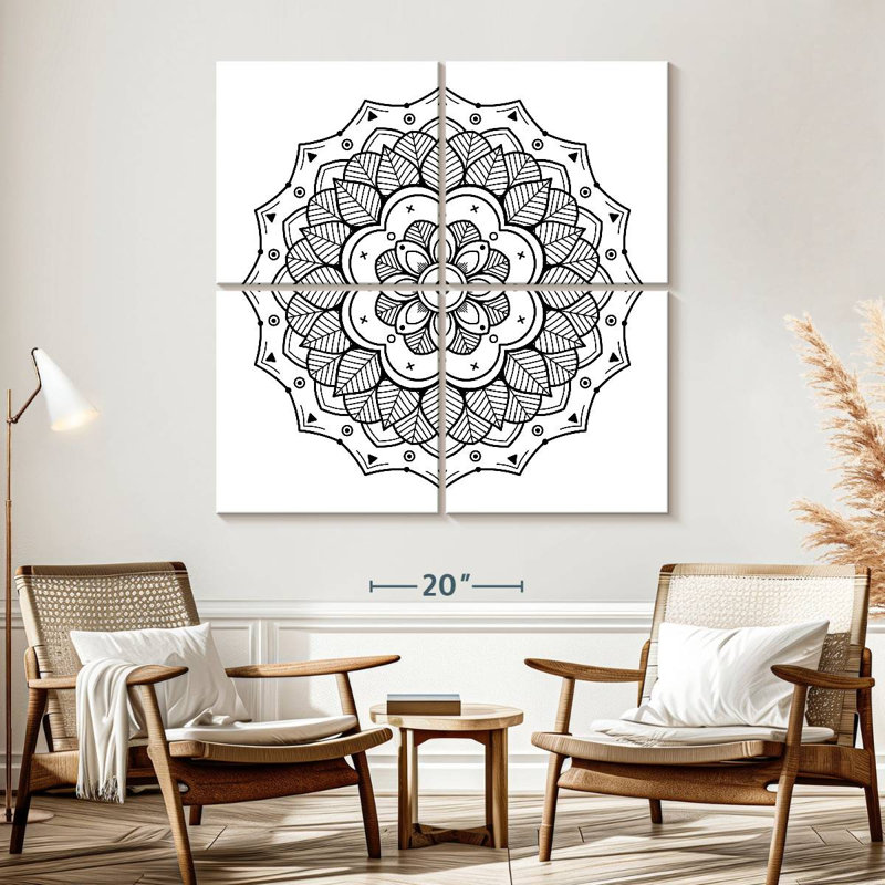 Kerner Mandala BW, H 57 po x l 57 po