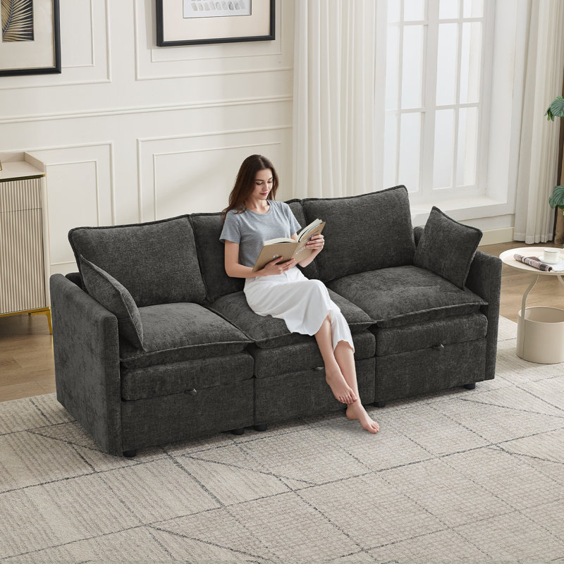 Canapé 80,3 po, Gris foncé