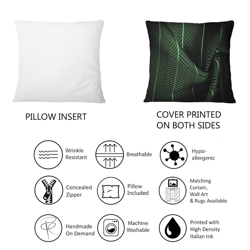 Tissu en soie vert foncé avec une fine rayure blanche II - coussin décoratif imprimé à motif 12 po x 20 po