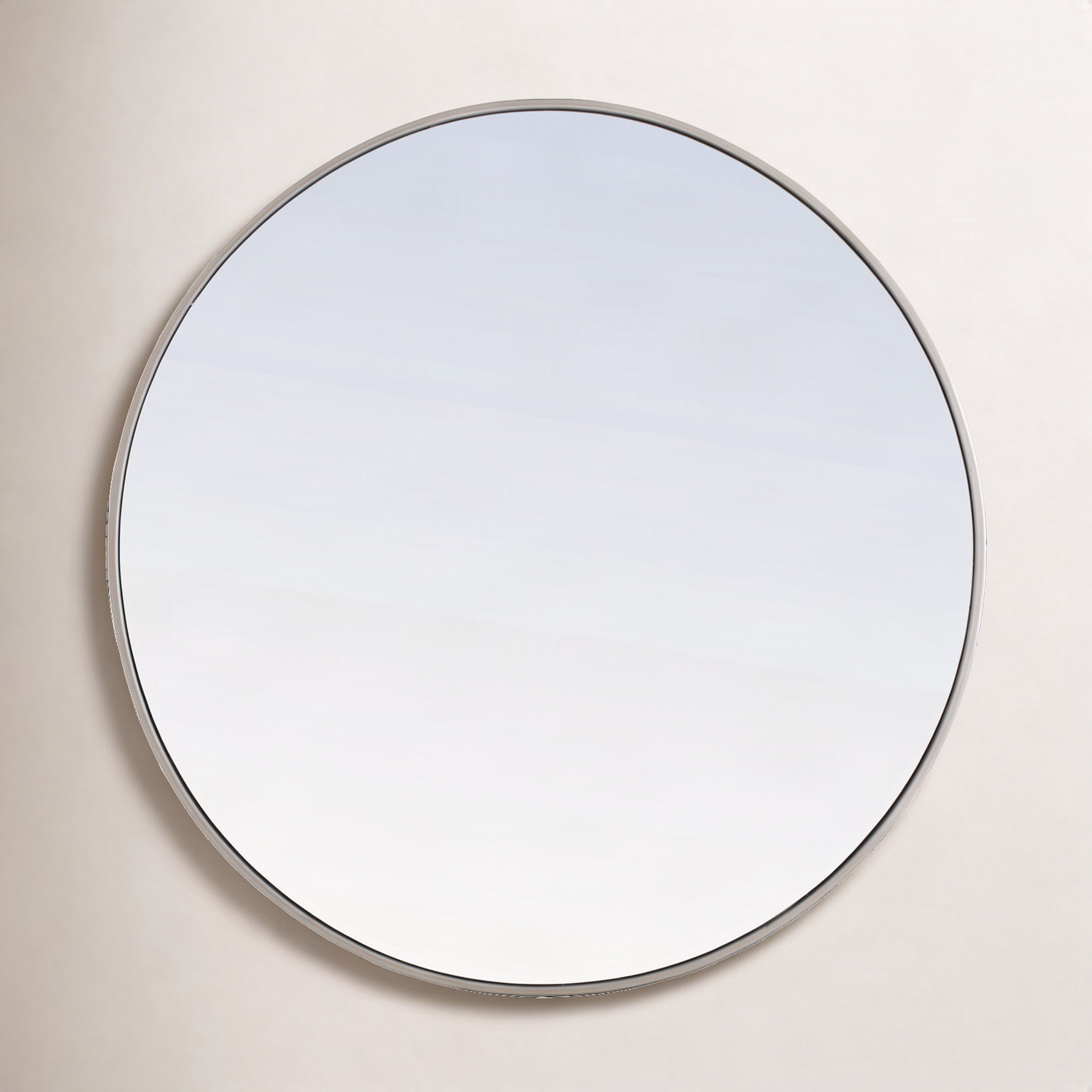 Sabine Metal Round Wall Mirror, 18" x 18", Silver