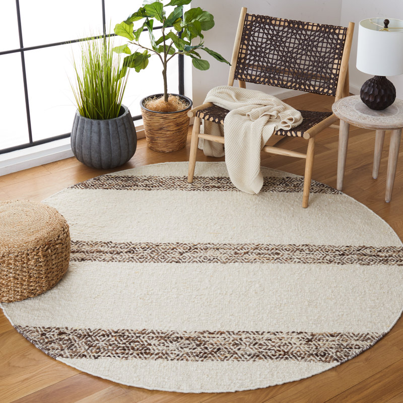 Natura Handwoven Wool and Cotton Rug, Round 6'