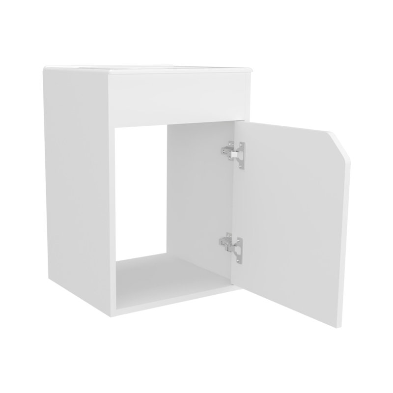 Meuble-lavabo flottant blanc Waconia, Blanc