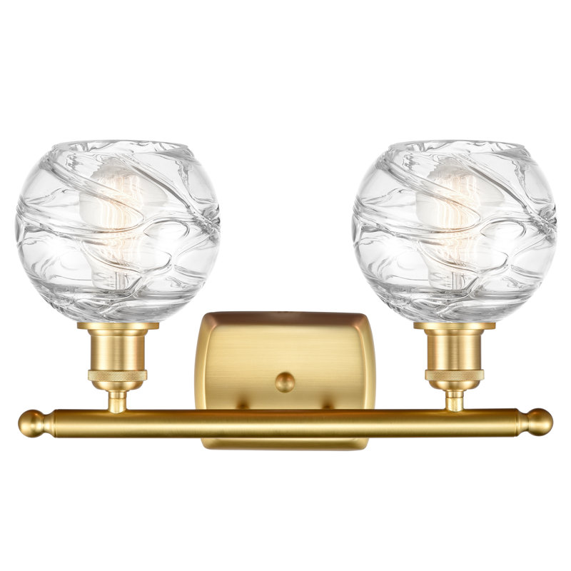 Éclairage pour meuble-lavabo à intensité variable Halvorson, Ampoule non incluse, Or satiné, Transparent