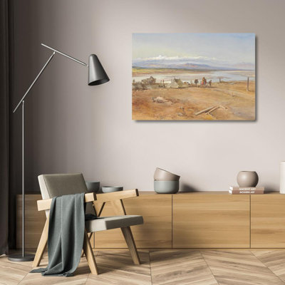 "The River Chenab, Punjab" by  William Simpson - Gallery Wrap Canvas Wall Art