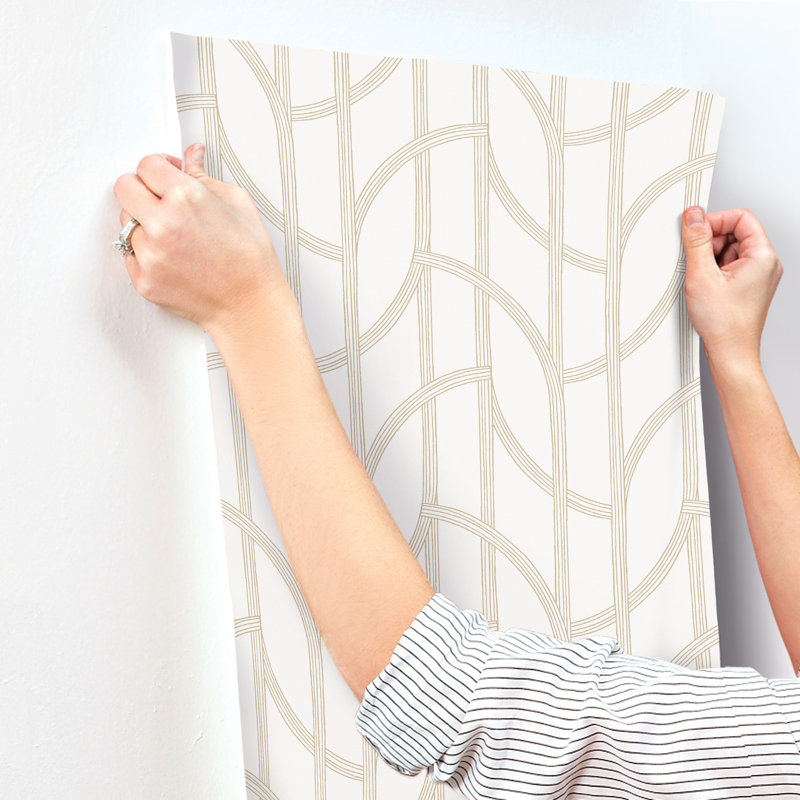 Salvo Curved Contours Wallpaper, Gold