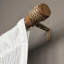 Tringle à rideaux simple réglable avec fleuron en rotin tissé et bambou-184661854