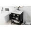 Meuble-lavabo minimaliste moderne de 24 po avec bol en céramique et tablettes ouvertes en bois massif-213078907