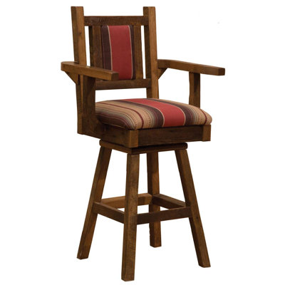 Tabouret de bar pivotant avec accoudoirs Barnwood