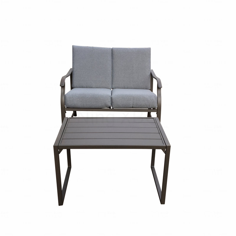 Patio Loveseat And Teapoy, Mushroom B